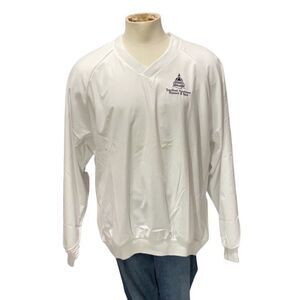 Boast VTG NWT White Pullover V Neck Tennis Sanibel Harbor Resort Wind Shirt XL